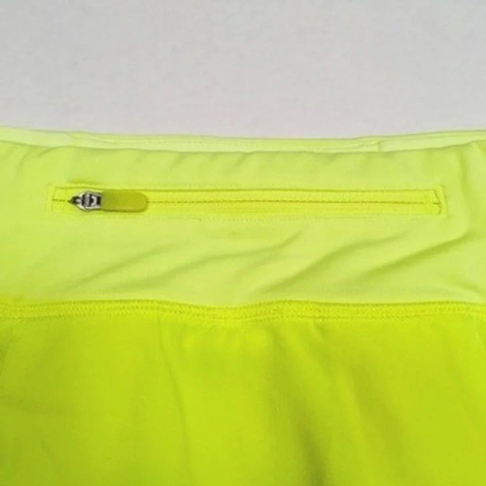 Lululemon‎ Pace Rival Skirt Skort Sz 4 Highlighter Yellow Neon Pickleball Tennis